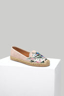 Beige Embroidered Women's Espadrille | Derimod Beige Embroidered Women's Espadrille | Derimod