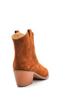 Women's Suede Leather Cowboy Boots | Derimod Women's Suede Leather Cowboy Boots | Derimod