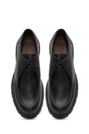 Men's Black Lace-Up Thick-Soled Leather Casual Shoe | Derimod Men's Black Lace-Up Thick-Soled Leather Casual Shoe | Derimod