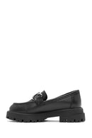 Kadın Siyah Toka Detaylı Deri Maskülen Loafer | Derimod Kadın Siyah Toka Detaylı Deri Maskülen Loafer | Derimod
