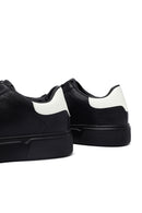 Men's Black Lace-Up Thick-Soled Sneaker | Derimod Men's Black Lace-Up Thick-Soled Sneaker | Derimod