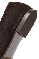 Woman Brown Suede Leather Babet | Derimod Woman Brown Suede Leather Babet | Derimod