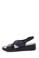 Women's Black Leather Comfort Sandals | Derimod Women's Black Leather Comfort Sandals | Derimod