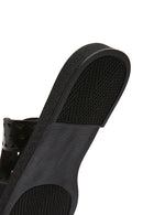 Women's Black Leather Slippers | Derimod Women's Black Leather Slippers | Derimod