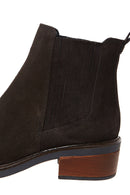 Women's Anthracite Suede Leather Chelsea Boots | Derimod Women's Anthracite Suede Leather Chelsea Boots | Derimod