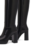 Woman Black Zippered High Heels Leather Boot | Derimod Woman Black Zippered High Heels Leather Boot | Derimod