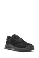 Erkek Siyah Bağcıklı Nubuk Deri Sneaker | Derimod Erkek Siyah Bağcıklı Nubuk Deri Sneaker | Derimod
