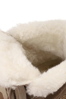 Woman Mink Lace-Up Thick-Soled Suede Teddy Boots | Derimod Woman Mink Lace-Up Thick-Soled Suede Teddy Boots | Derimod