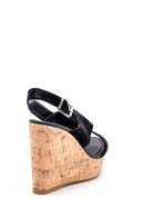 Women's Suede Leather Wedge Heeled Sandals | Derimod Women's Suede Leather Wedge Heeled Sandals | Derimod