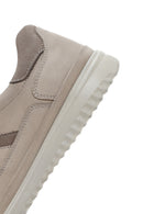 Erkek Bej Bağcıklı Nubuk Deri Sneaker | Derimod Erkek Bej Bağcıklı Nubuk Deri Sneaker | Derimod