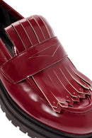 ACBC x Derimod Kadın Bordo Kalın Tabanlı Maskülen Loafer | Derimod ACBC x Derimod Kadın Bordo Kalın Tabanlı Maskülen Loafer | Derimod