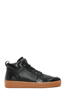Erkek Siyah Deri Bilekli Sneaker | Derimod Erkek Siyah Deri Bilekli Sneaker | Derimod