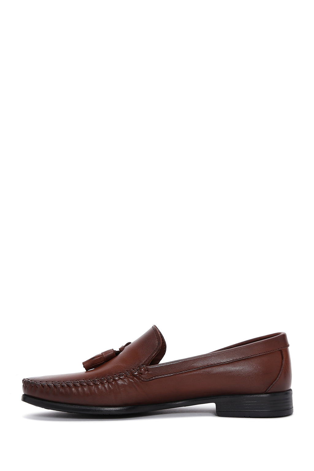 Erkek Kahverengi Deri Püsküllü Klasik Loafer