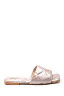 Women's Mink Leather Casual Flat Slippers | Derimod Women's Mink Leather Casual Flat Slippers | Derimod