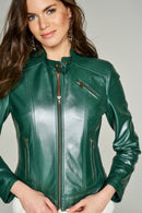 Kylie Women's Leather Jacket | Derimod Kylie Women's Leather Jacket | Derimod