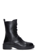 Women's Black Lace-up Zippered Boots | Derimod Women's Black Lace-up Zippered Boots | Derimod