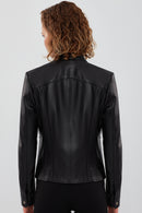 Marlyn Women's Black Short Leather Jacket | Derimod Marlyn Women's Black Short Leather Jacket | Derimod