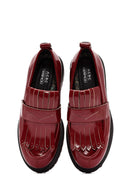 ACBC x Derimod Kadın Bordo Kalın Tabanlı Maskülen Loafer | Derimod ACBC x Derimod Kadın Bordo Kalın Tabanlı Maskülen Loafer | Derimod