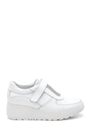 Women's White Leather Wedge Heel Sneaker | Derimod Women's White Leather Wedge Heel Sneaker | Derimod