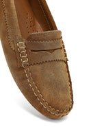 Women's Tan Suede Leather Loafer | Derimod Women's Tan Suede Leather Loafer | Derimod