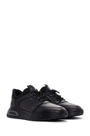 Erkek Siyah Bağcıklı Deri Casual Sneaker | Derimod Erkek Siyah Bağcıklı Deri Casual Sneaker | Derimod