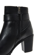 Women's Leather Buckle Heeled Boots | Derimod Women's Leather Buckle Heeled Boots | Derimod