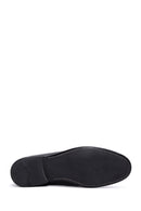 Men's Navy Blue Leather Printed Classic Loafer | Derimod Men's Navy Blue Leather Printed Classic Loafer | Derimod
