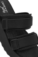 Women's Black Strappy Thick Soled Jelly Slippers | Derimod Women's Black Strappy Thick Soled Jelly Slippers | Derimod