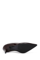 Kadın Bordo İnce Topuklu Deri Stiletto | Derimod Kadın Bordo İnce Topuklu Deri Stiletto | Derimod