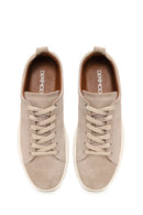 Erkek Bej Bağcıklı Süet Deri Sneaker | Derimod Erkek Bej Bağcıklı Süet Deri Sneaker | Derimod