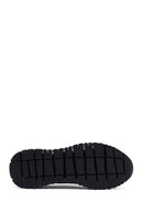 Men's Black Lace-Up Thick-Soled Leather Casual Sneakers | Derimod Men's Black Lace-Up Thick-Soled Leather Casual Sneakers | Derimod