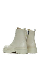 Women's Beige Zippered Boots | Derimod Women's Beige Zippered Boots | Derimod