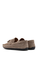 Erkek Bej Püsküllü Süet Deri Casual Loafer | Derimod Erkek Bej Püsküllü Süet Deri Casual Loafer | Derimod