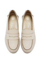 Kadın Krem Dolgu Topuklu Deri Comfort Loafer | Derimod Kadın Krem Dolgu Topuklu Deri Comfort Loafer | Derimod