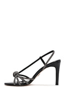 Women's Black Stone Thin Heel Sandals | Derimod Women's Black Stone Thin Heel Sandals | Derimod