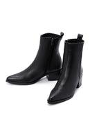 Women's Black Leather Zippered Boots | Derimod Women's Black Leather Zippered Boots | Derimod
