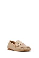 Women's Beige Leather Loafer | Derimod Women's Beige Leather Loafer | Derimod