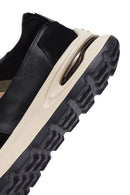 Erkek Siyah Bağcıklı Kalın Tabanlı Deri Sneaker | Derimod Erkek Siyah Bağcıklı Kalın Tabanlı Deri Sneaker | Derimod
