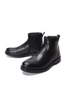 Men's Black Leather Zippered Boots | Derimod Men's Black Leather Zippered Boots | Derimod