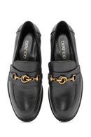 Women's Black Buckle Detailed Leather Masculine Loafer | Derimod Women's Black Buckle Detailed Leather Masculine Loafer | Derimod