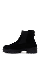 Women's Black Zippered Suede Leather Chelsea Boots | Derimod Women's Black Zippered Suede Leather Chelsea Boots | Derimod