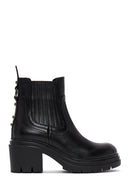 Women's Black Leather Heeled Boots | Derimod Women's Black Leather Heeled Boots | Derimod