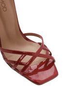 Women's Red Ankle Strap Thin High Heel Patent Leather Sandals | Derimod Women's Red Ankle Strap Thin High Heel Patent Leather Sandals | Derimod