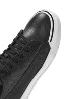 Men's Black Lace-up Leather Sneaker | Derimod Men's Black Lace-up Leather Sneaker | Derimod