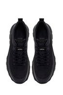 Erkek Siyah Bağcıklı Kalın Tabanlı Deri Casual Sneaker | Derimod Erkek Siyah Bağcıklı Kalın Tabanlı Deri Casual Sneaker | Derimod