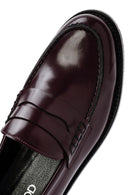 Women's Burgundy Leather Masculine Loafer | Derimod Women's Burgundy Leather Masculine Loafer | Derimod