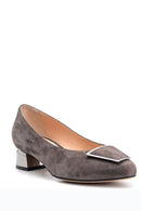 Women's Suede Leather Heeled Shoes | Derimod Women's Suede Leather Heeled Shoes | Derimod