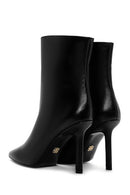 Women's Black Thin Heeled Leather Boots | Derimod Women's Black Thin Heeled Leather Boots | Derimod