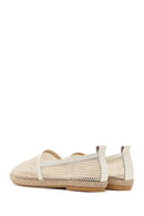 Women's Cream Leather Espadrilles | Derimod Women's Cream Leather Espadrilles | Derimod