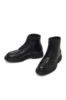 Men's Black Lace-Up Zipper Leather Casual Boot | Derimod Men's Black Lace-Up Zipper Leather Casual Boot | Derimod